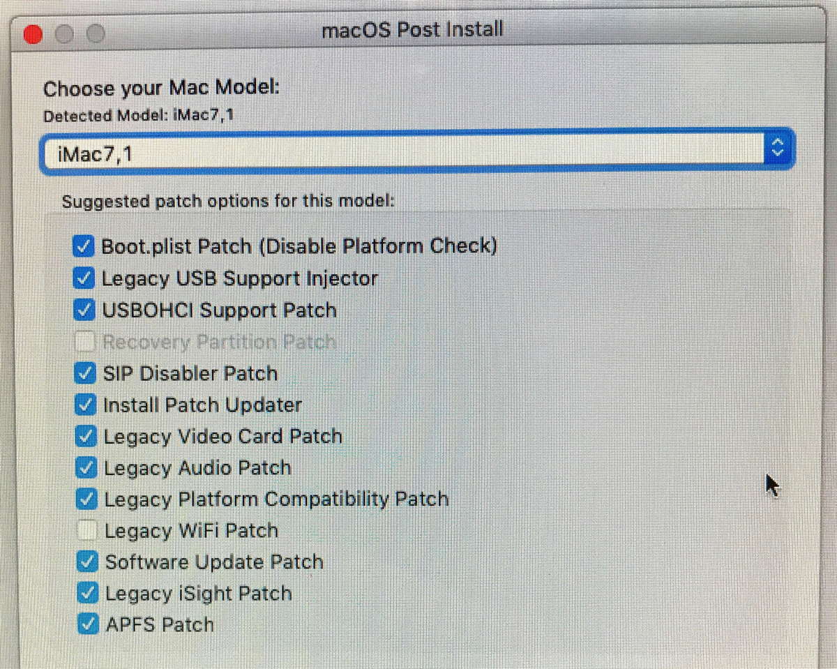 1 - iMac post-install patches.JPG