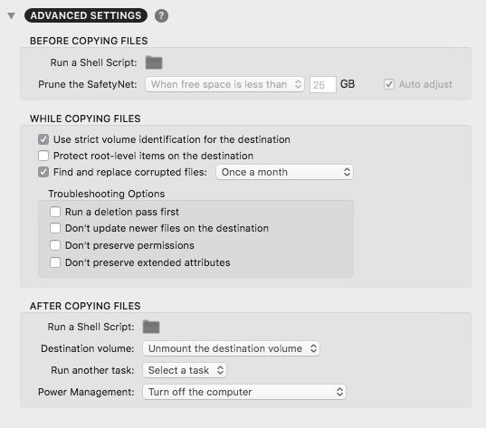 10 - Carbon Copy Cloner - Macintosh SSD -> Macintosh SSD Clone - Advanced Settings screenshot.png