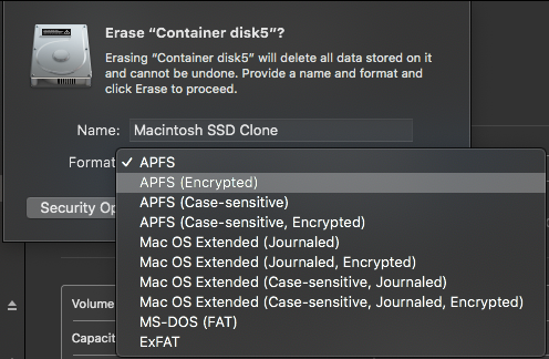 13 - Disk Utility - Mercury Elite Pro - APFS Container - Erase screenshot.png