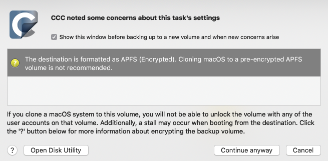 17 - Carbon Copy Cloner - Macintosh SSD -> Macintosh SSD Clone - concerns screenshot.png