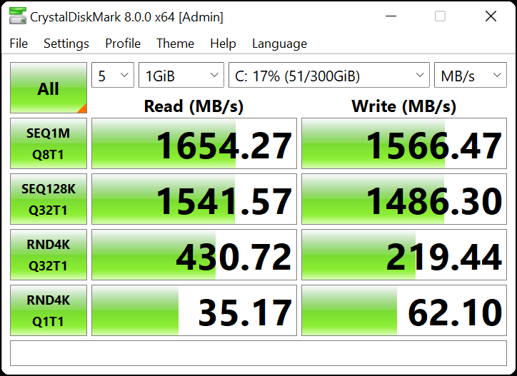 2021-10-24 crystaldiskmark on sk hynix p31 gold 2tb, win11, ntfs, on ac.png