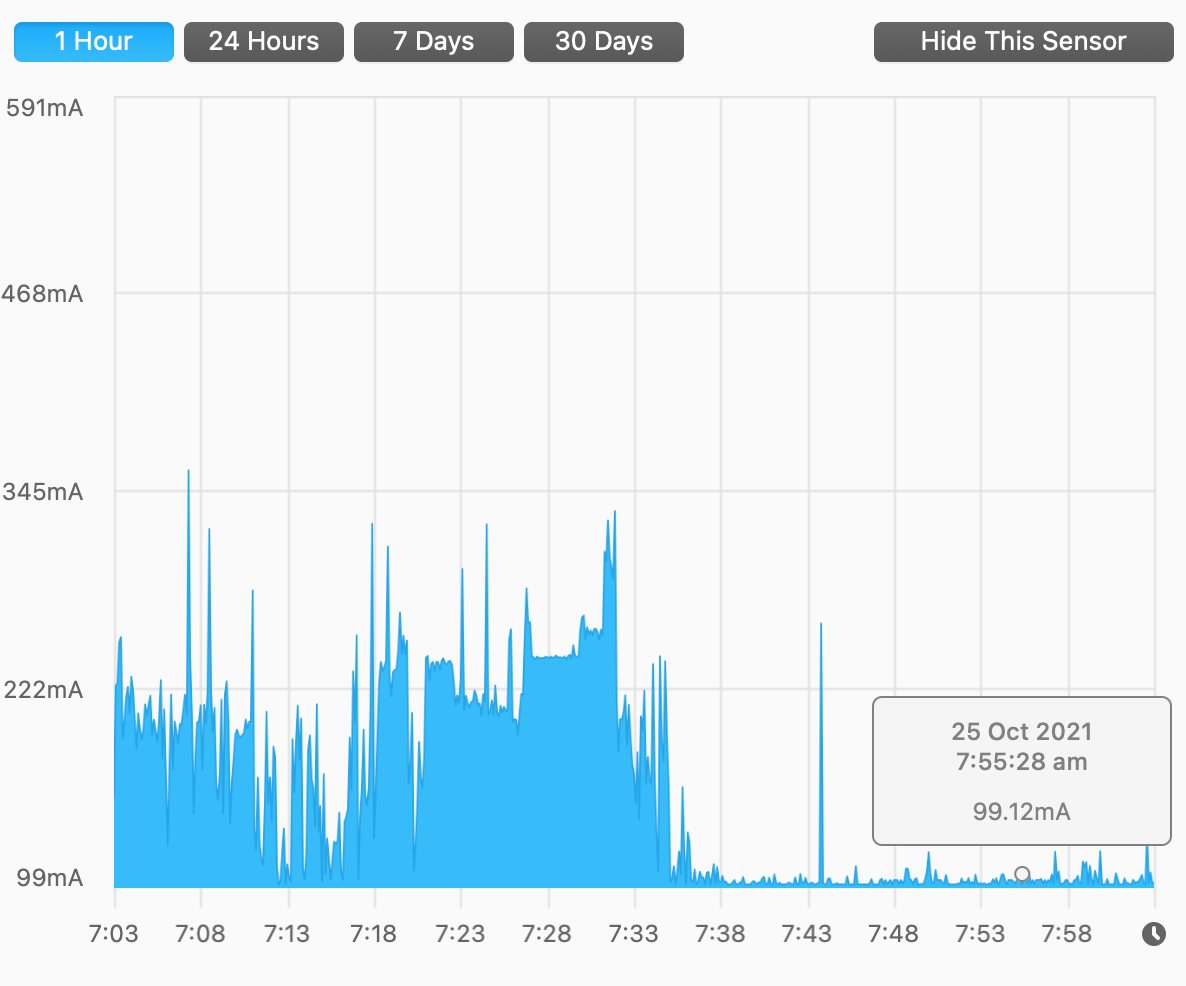 2021-10-25 ssd power usage, 2tb sk hynix, big sur, on battery - 04 back to idle after xcode in...png