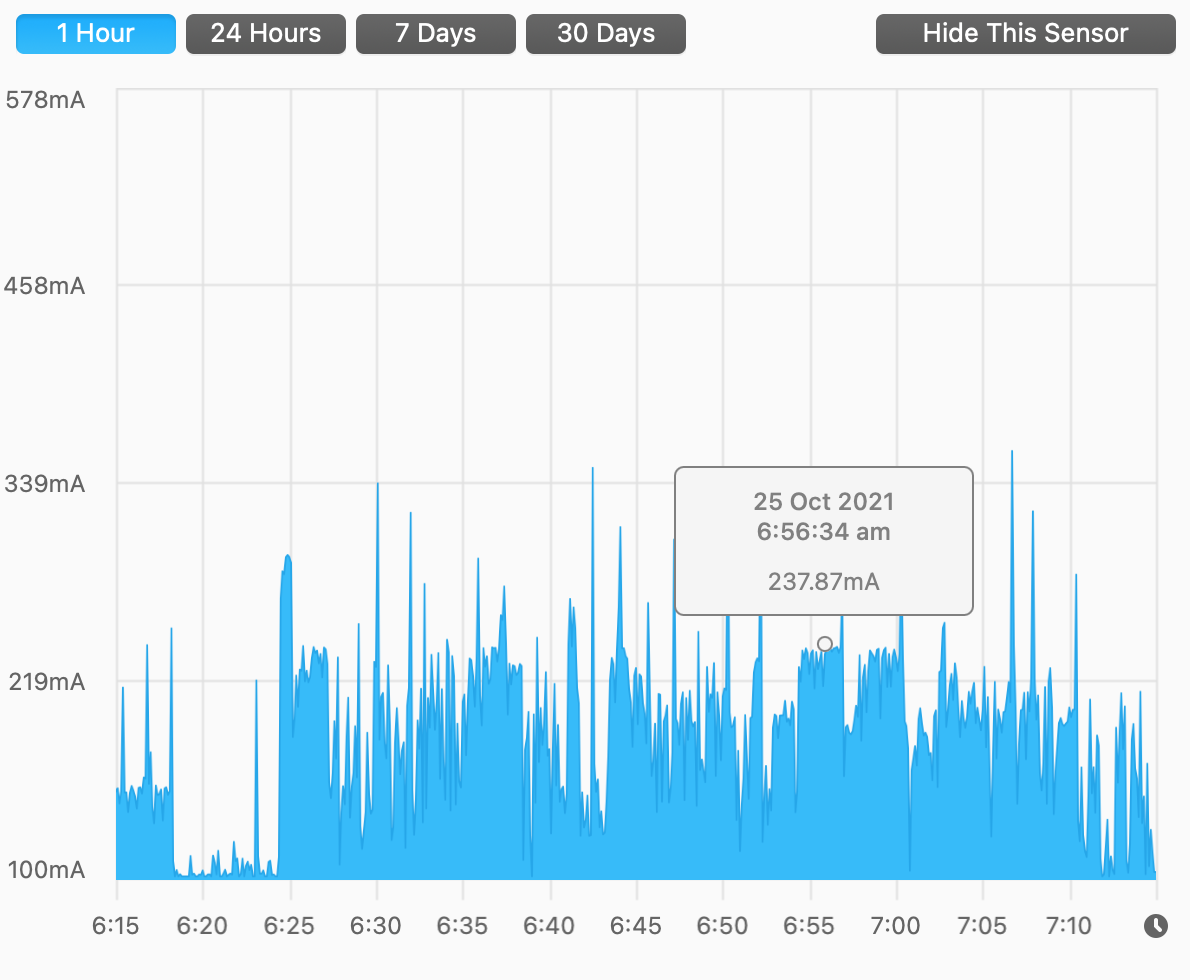 2021-10-25 ssd pwer usage, 2 tb sk hynix, big sur, on battery - 03 xcode is installing.png