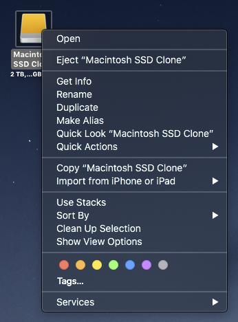 5 - Finder - Macintosh SSD Clone - context-sensitive menu screenshot (no XtraFinder).png