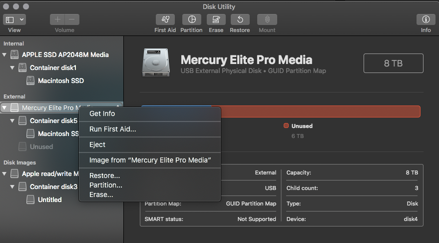 6 - Disk Utility - Mercury Elite Pro - USB External Phycial Disk screenshot.png