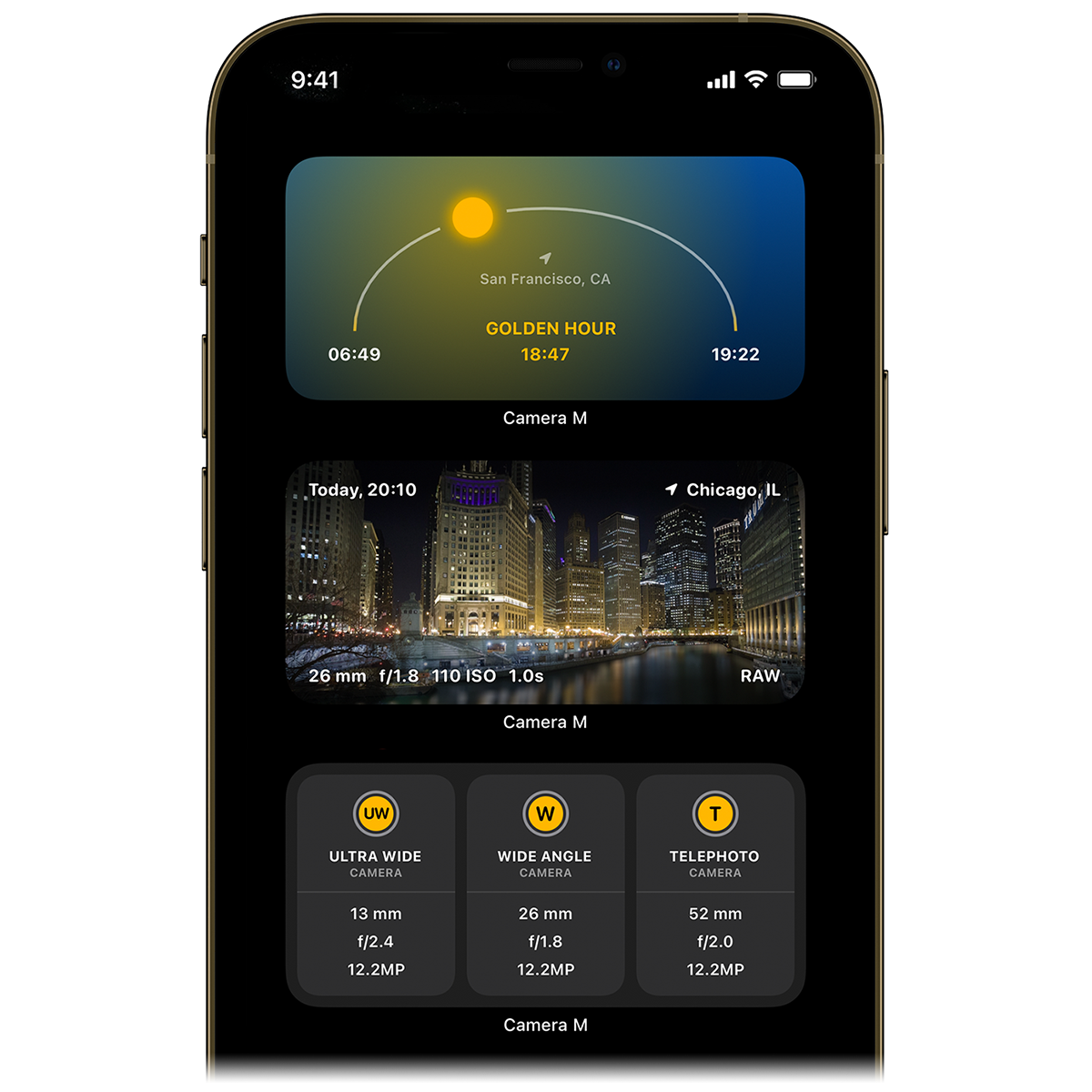 Camera M iOS 14 Widgets for Photography