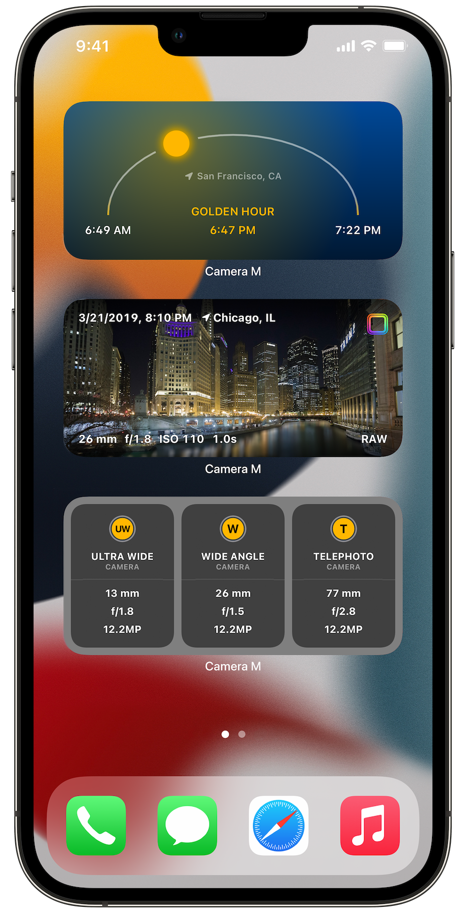 Camera M iOS 15 Widgets