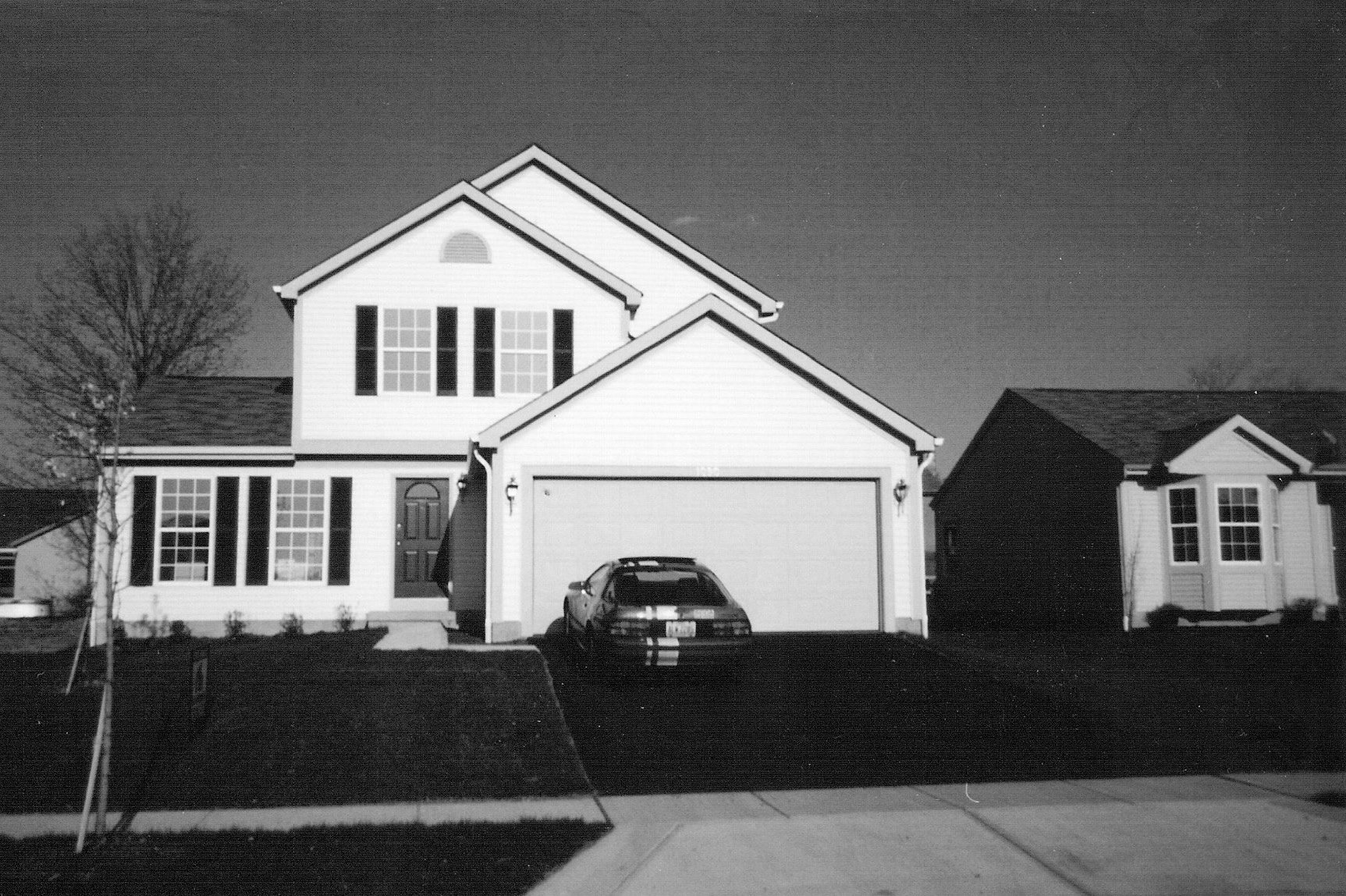 House - Galloway, OH with RX-7 in driveway B&W.jpg