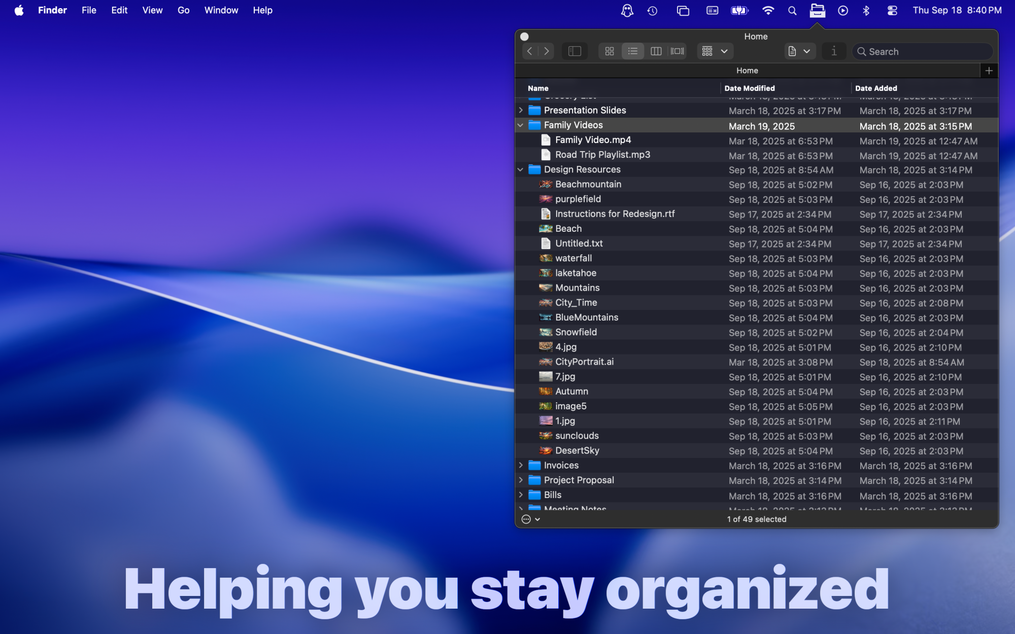 File Cabinet Pro app in Dark Mode on macOS Tahoe.