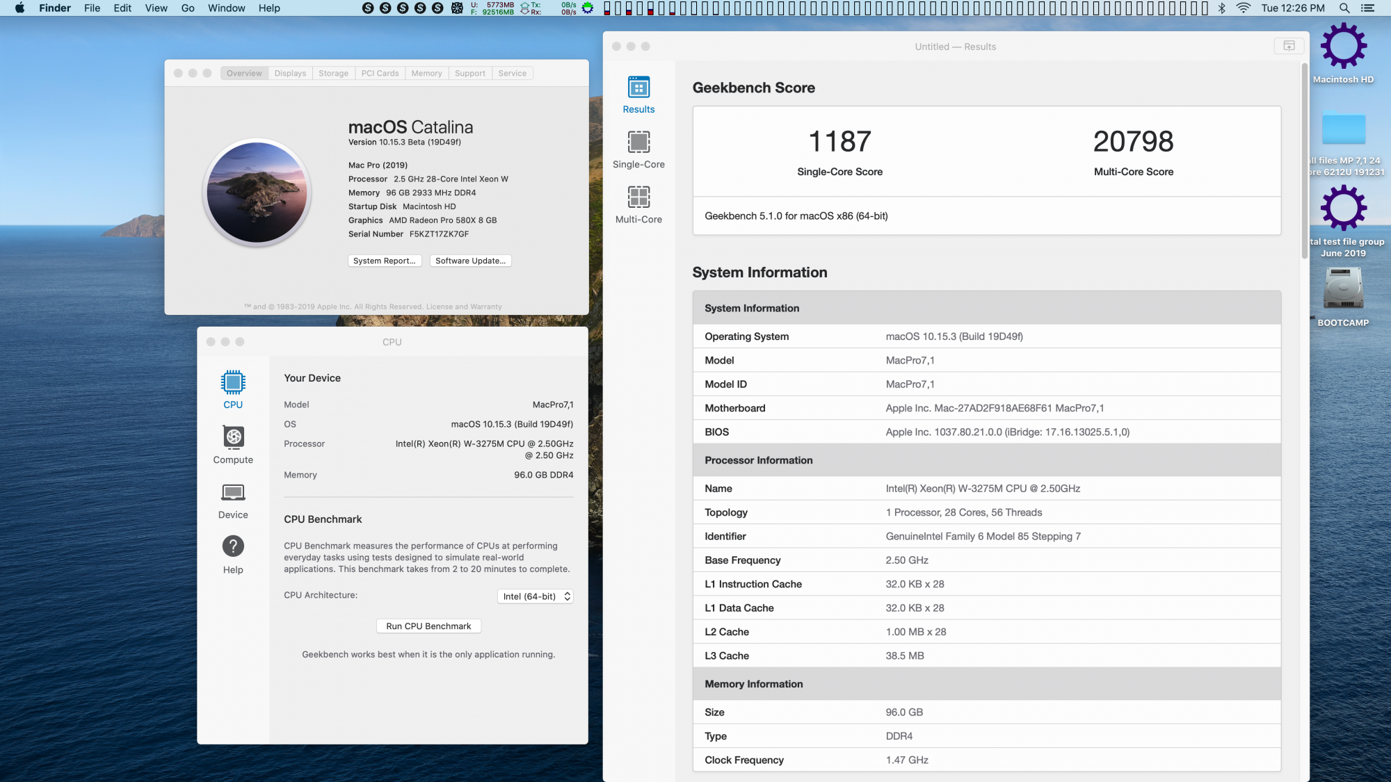 Mac Pro 7,1 ( 2019 ) 28 Core with 6 x 16GB memory GB5 score geekbench.png