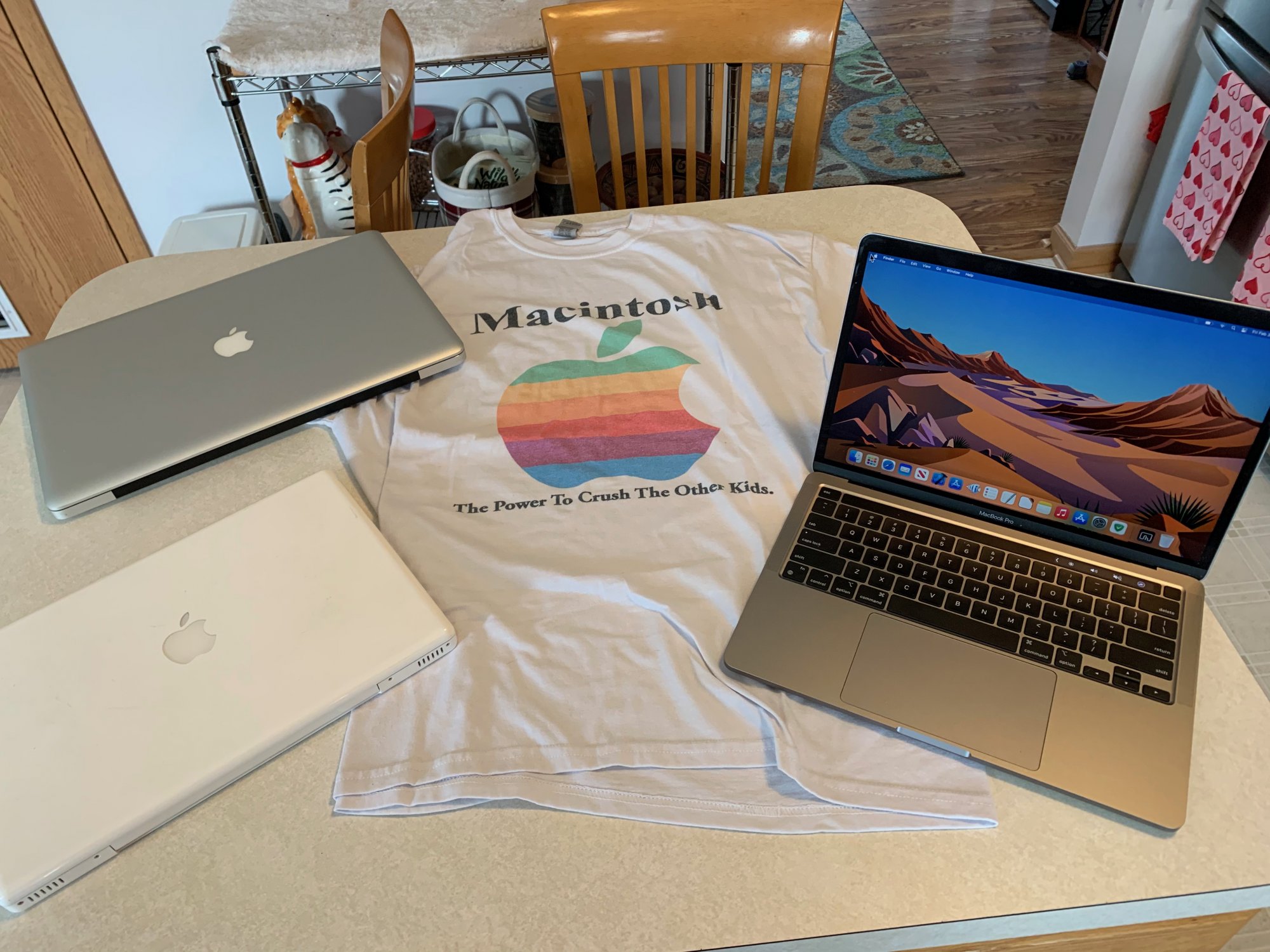 MacBooks and Crush The Other Kids t-shirt.jpeg