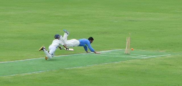 Mudasir Rehman (Madras) ends Macus Digby-Johns' innings and the game for Laguna. (Michael Way).jpg