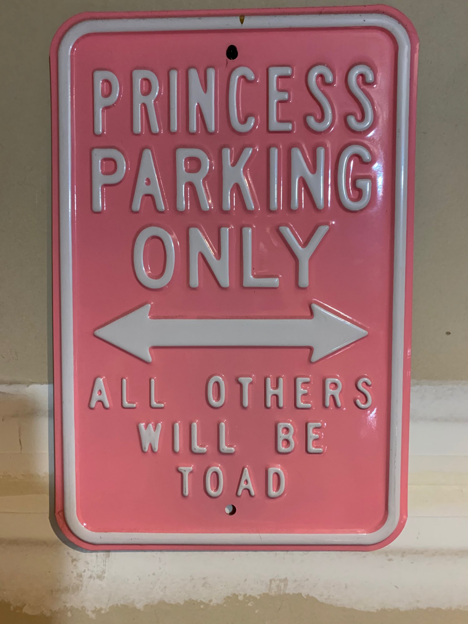 Princess Parking sign in garage.jpeg