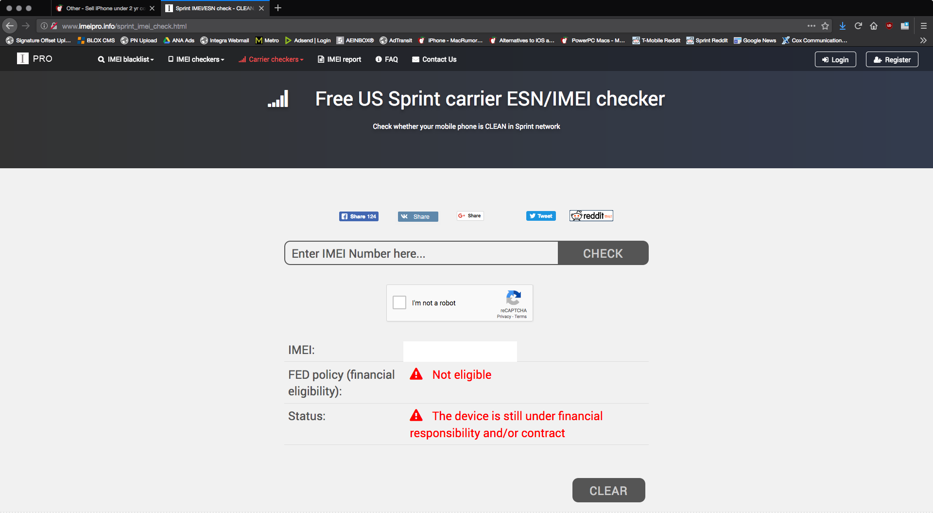 Sprint IMEI-ESN check - CLEAN, BLOCKED, FRAUD, STOLEN, UNPAID status checker..png