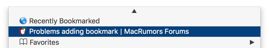 the bookmark in the Bookmarks menu.png