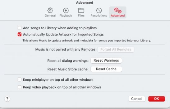 apple music preferences - advanced : reset cache Screen Shot 2022-05-02 at 9.29.42 AM.jpg