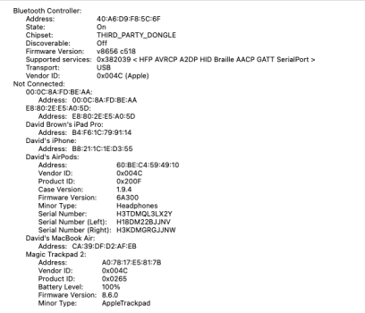 Ventura 13.5.1 - OCLP 1.0.0.System Report Bluetooth section.png