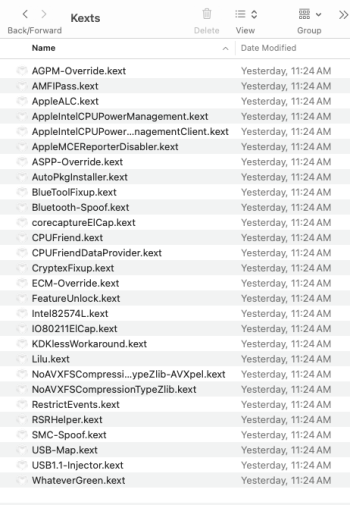 Contents of Kext folder in EFI for macPro 5,1 generated by OCLP 1.0.0.png