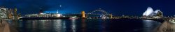 Sydney Harbor, night, QE2 Opera House and Bridge Pano (small size).jpg