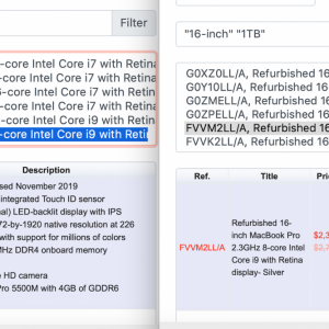 Refurbished 2019 16%22 MBP high band 2.3ghz 8-core i9 availability history.png