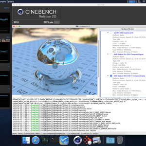 2. Sustaining 47-50W and 2.7-3.1GHz with external display and eGPU and Luxmark eGPU benchmark ...png
