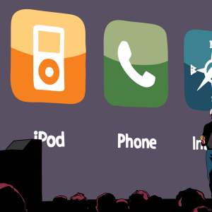 Created by Bhavesh - Steve Jobs introduces the iPhone illustration.png