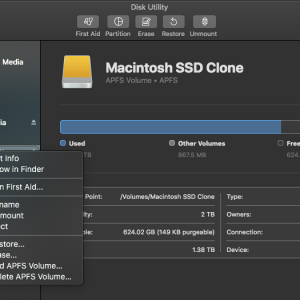 8 - Disk Utility - Mercury Elite Pro - APFS Volume (Macintosh SSD Clone) screenshot.png