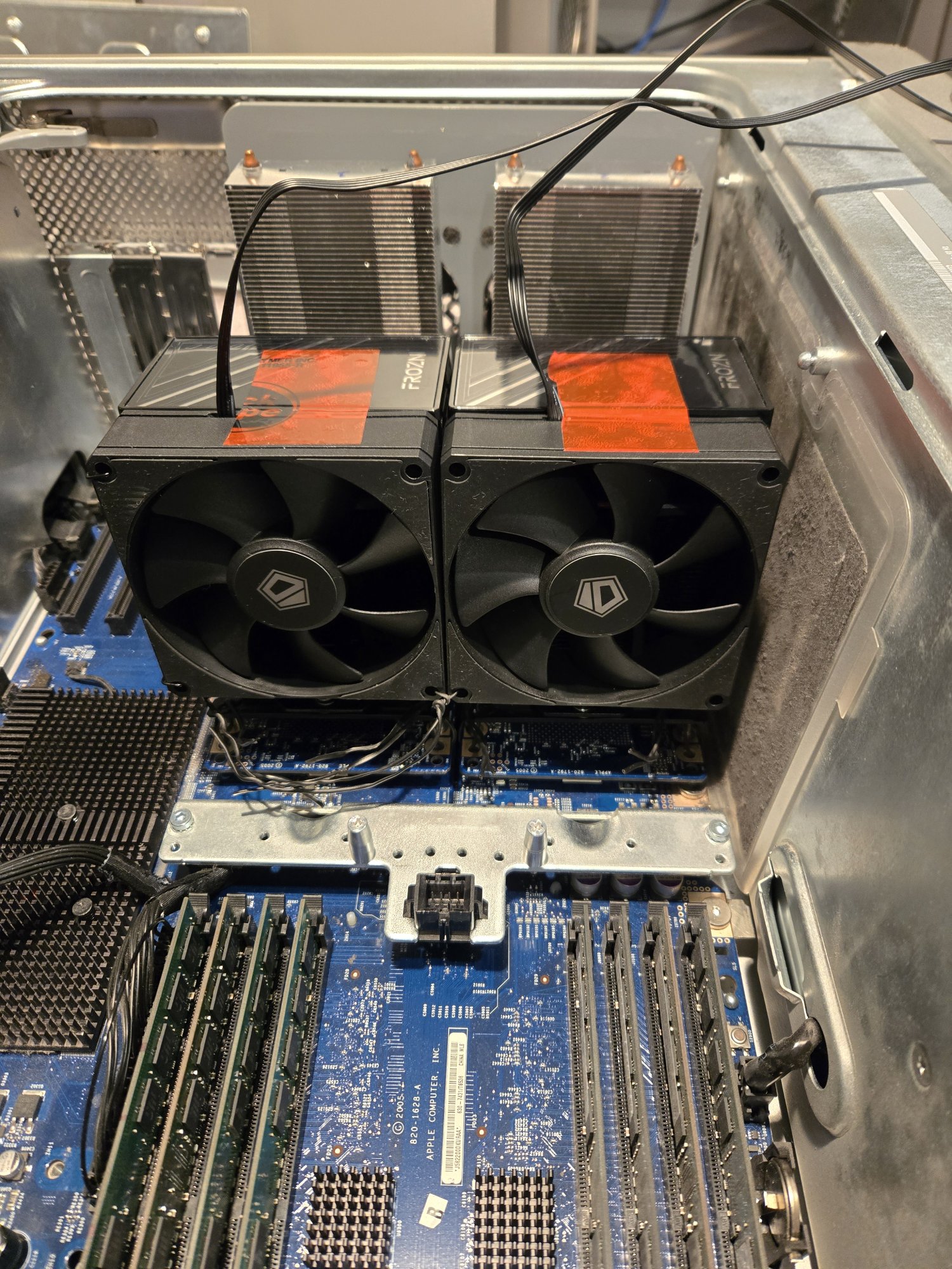2025-05-01.1437, First Production Run with Thermal Paste AND Fans Attached w Clips, Twist Ties...jpg