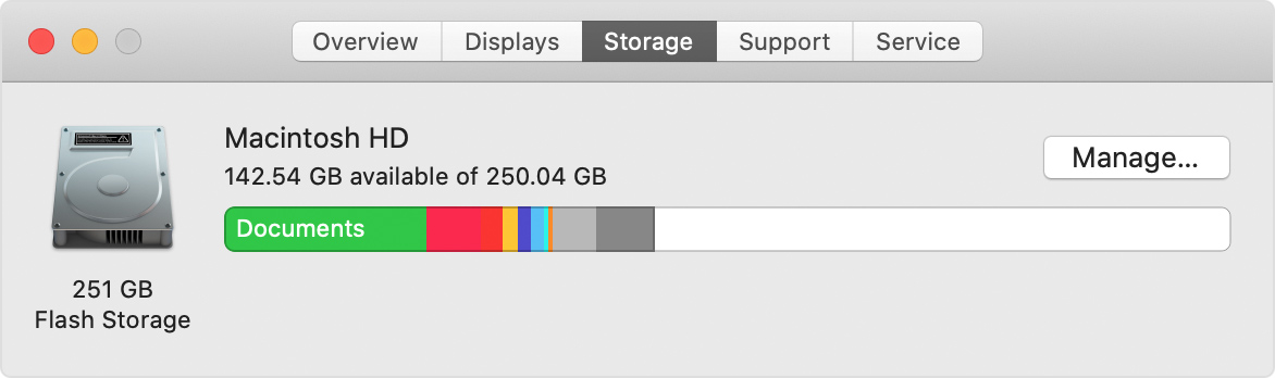 About this Mac: Storage