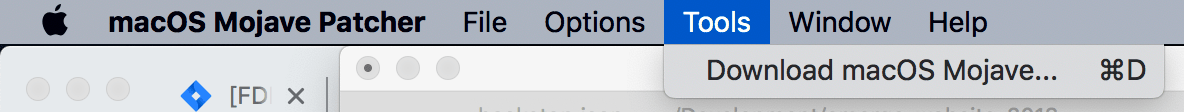 Tools -> Download macOS Mojave
